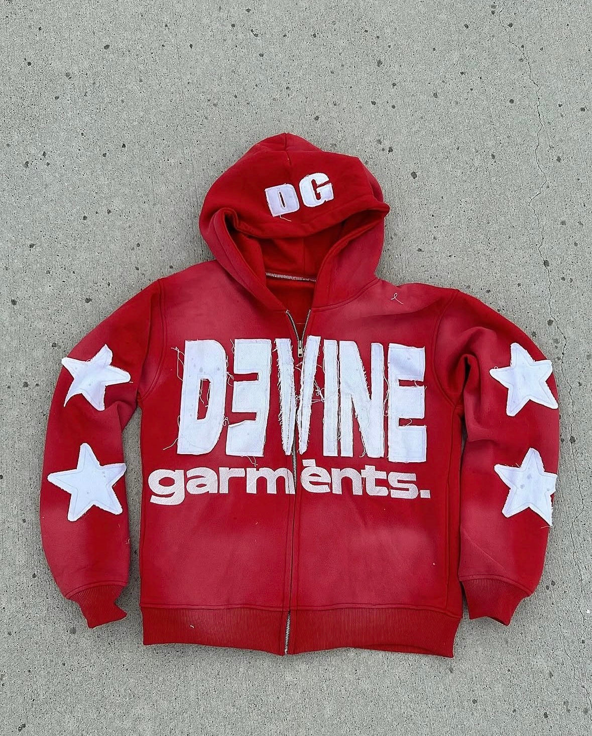 Red DG Embroidered Zip-Up